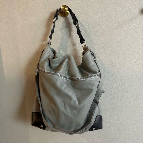 & OTHER STORIES | Grain Leather Hobo black gray leather bag - Picture 2 of 12